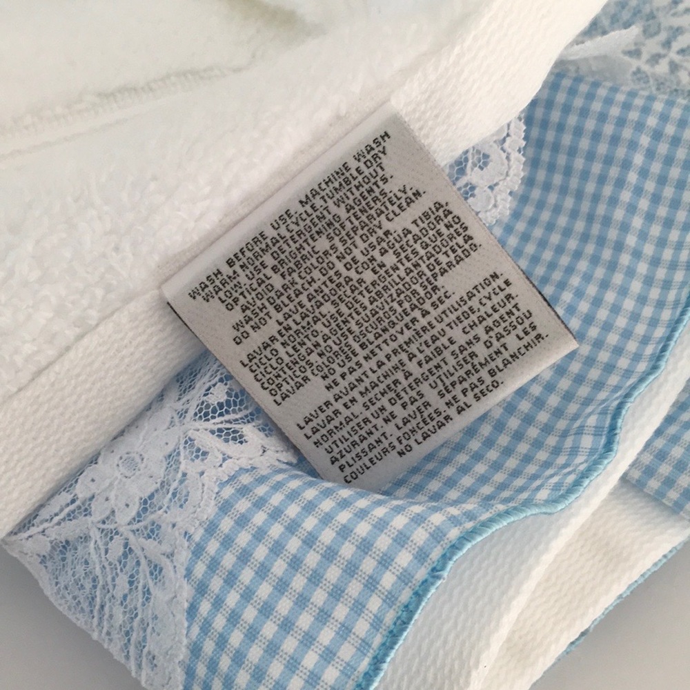 Personalized Hand Towel, Baby Gift, Embroidered Hand Towel, White Towel, Gingham - Picture 4 of 5